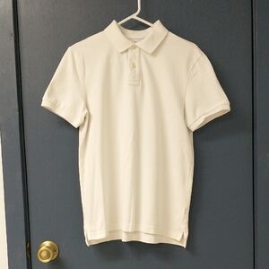 Old Navy White Short-Sleeve Polo High Low Hem